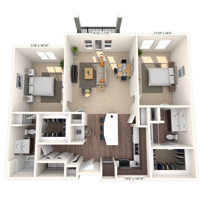 Floorplan image of unit 209